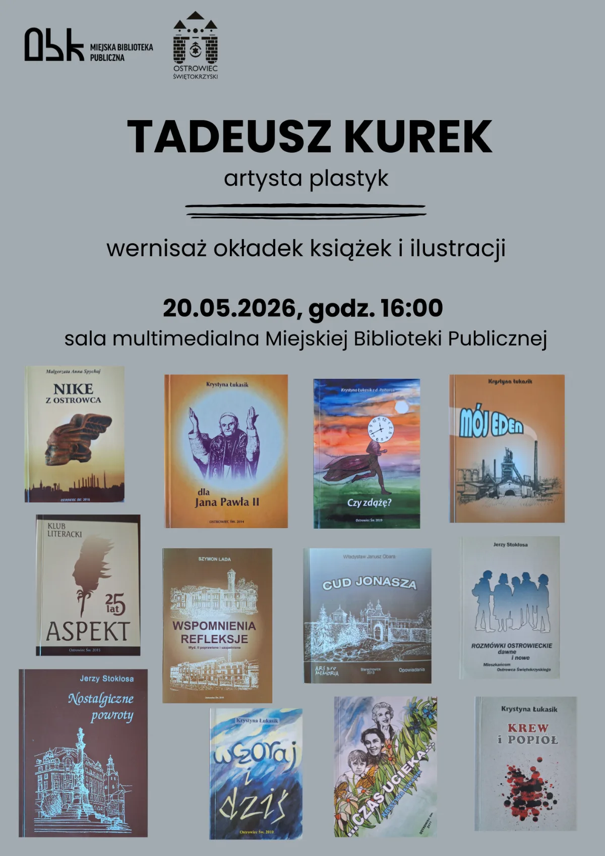 Wernisaż okładek książek i ilustracji Tadeusza Kurka